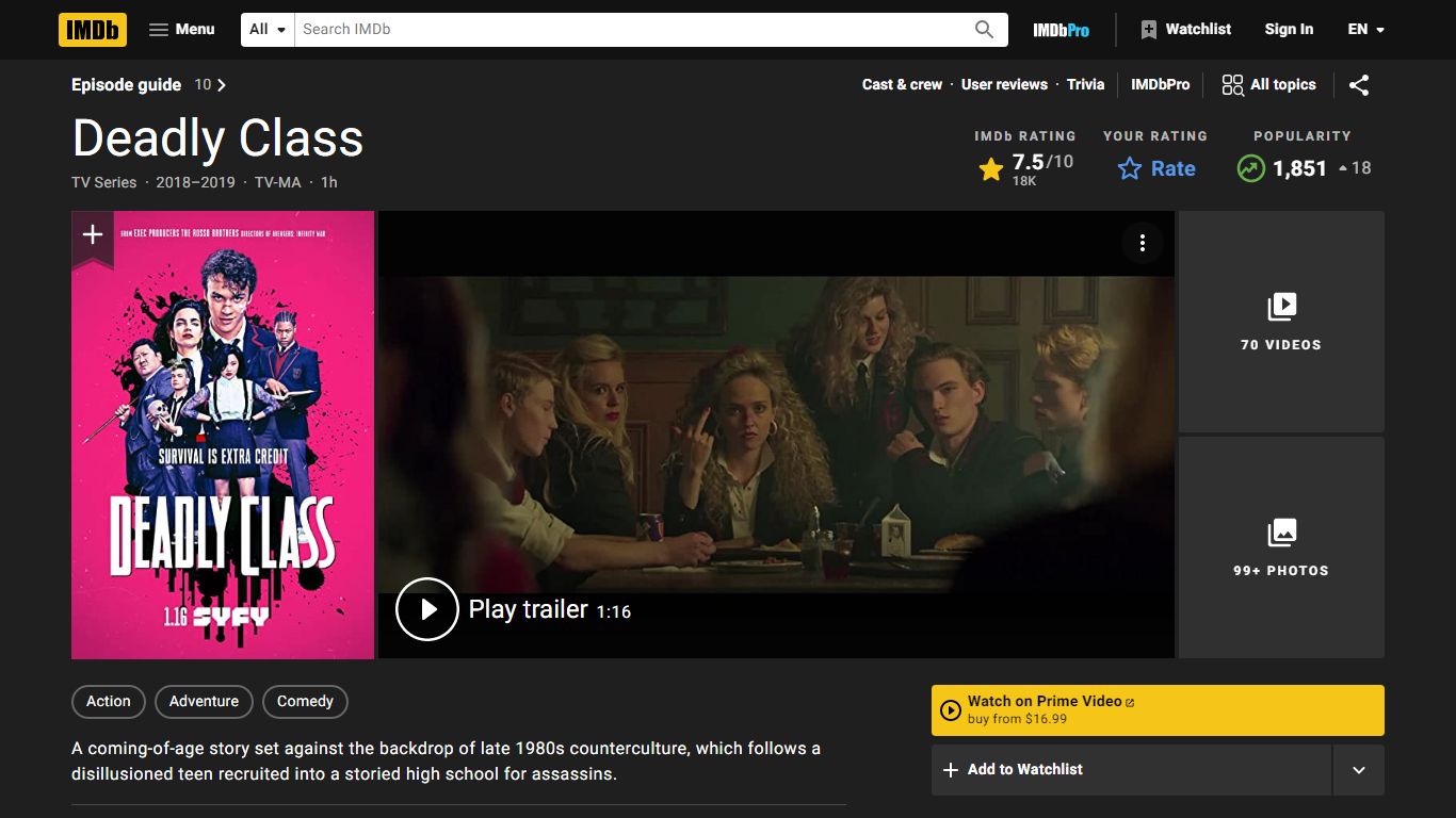 Deadly Class (TV Series 2018–2019) - IMDb